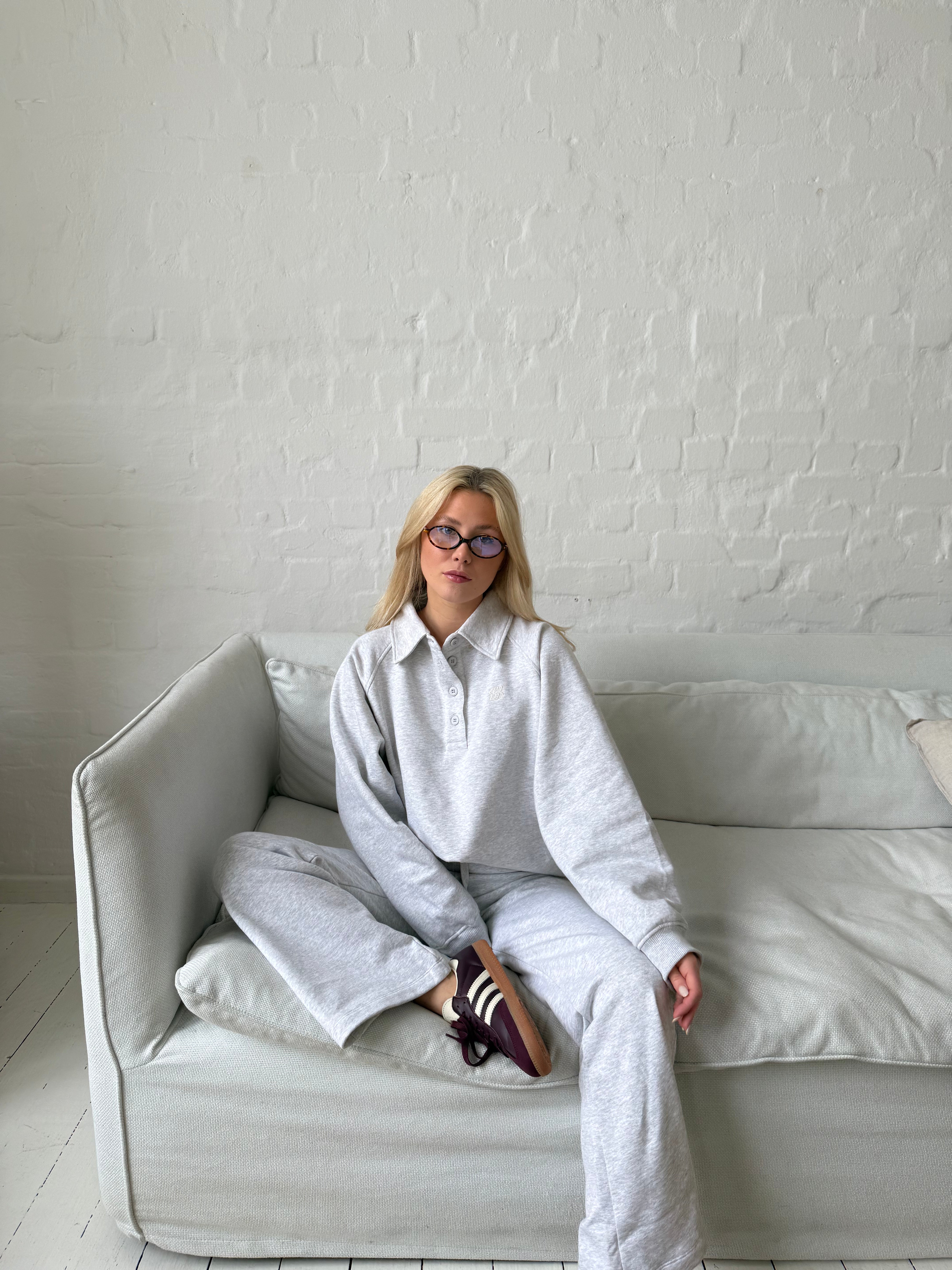 Oversized Polo Sweater Arlo grey