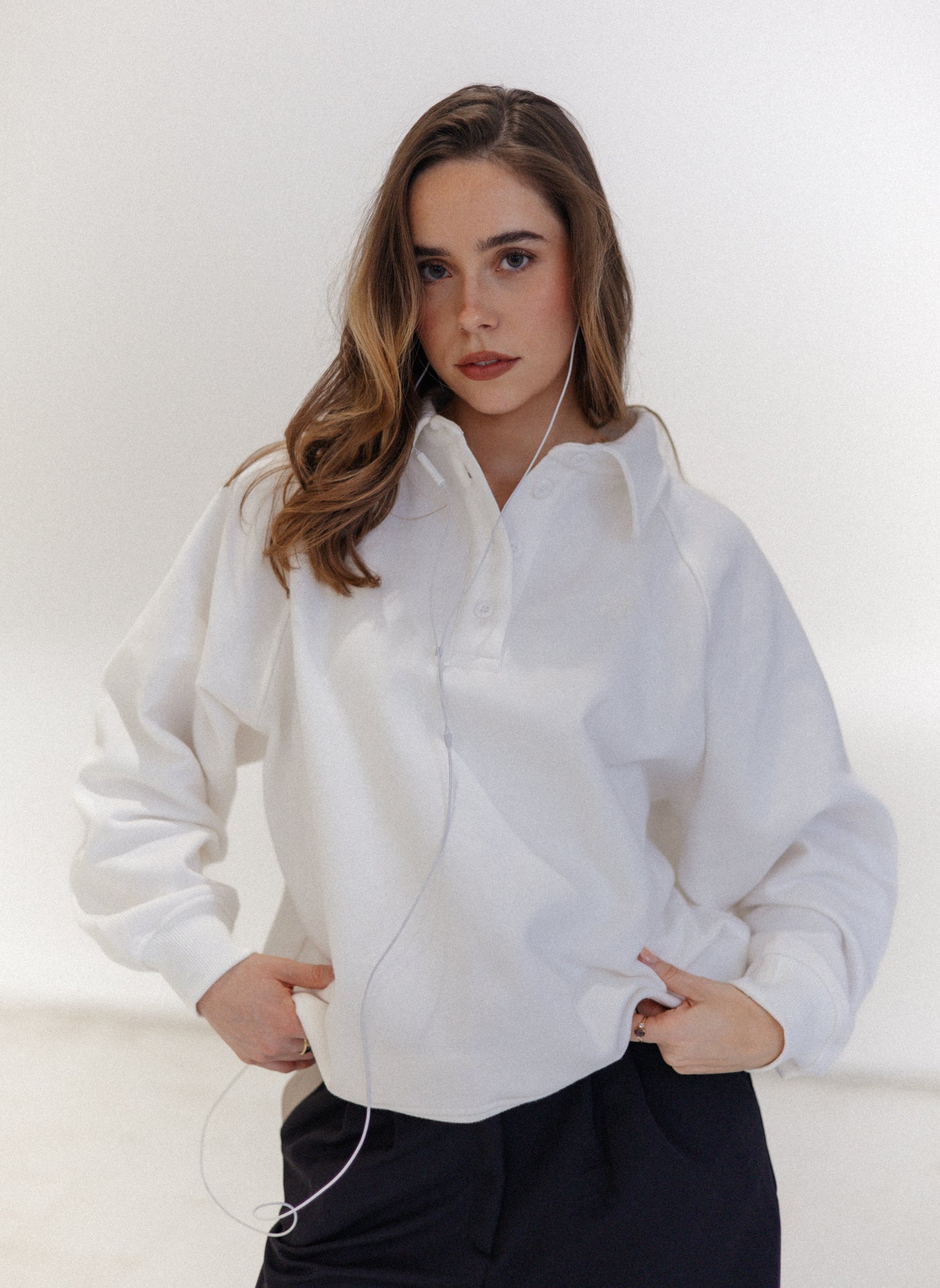 Oversized Polo Sweater Arlo off-white