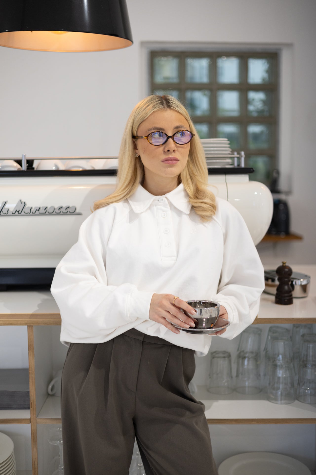 Oversized Polo Sweater Arlo off-white