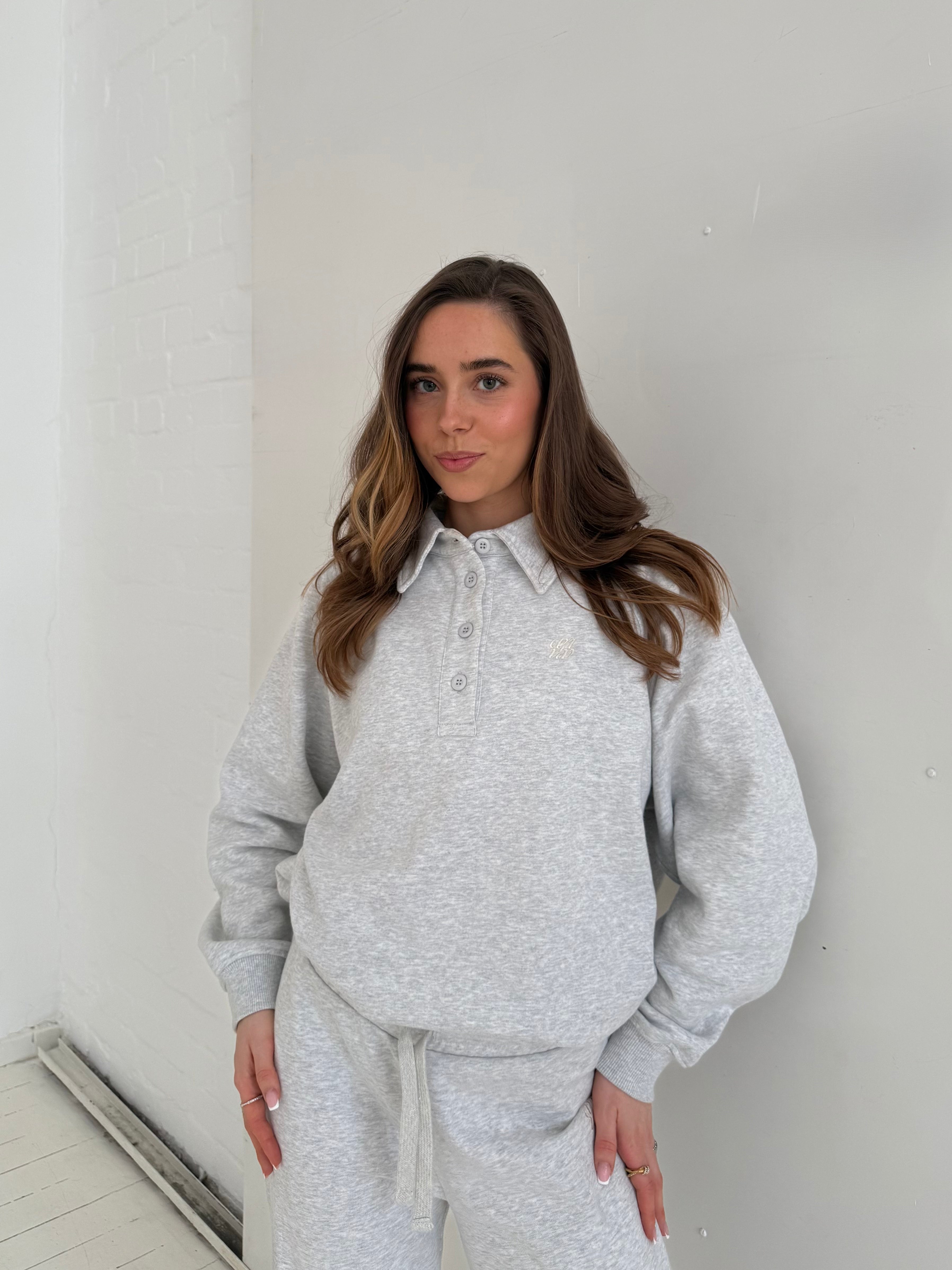 Oversized Polo Sweater Arlo grey
