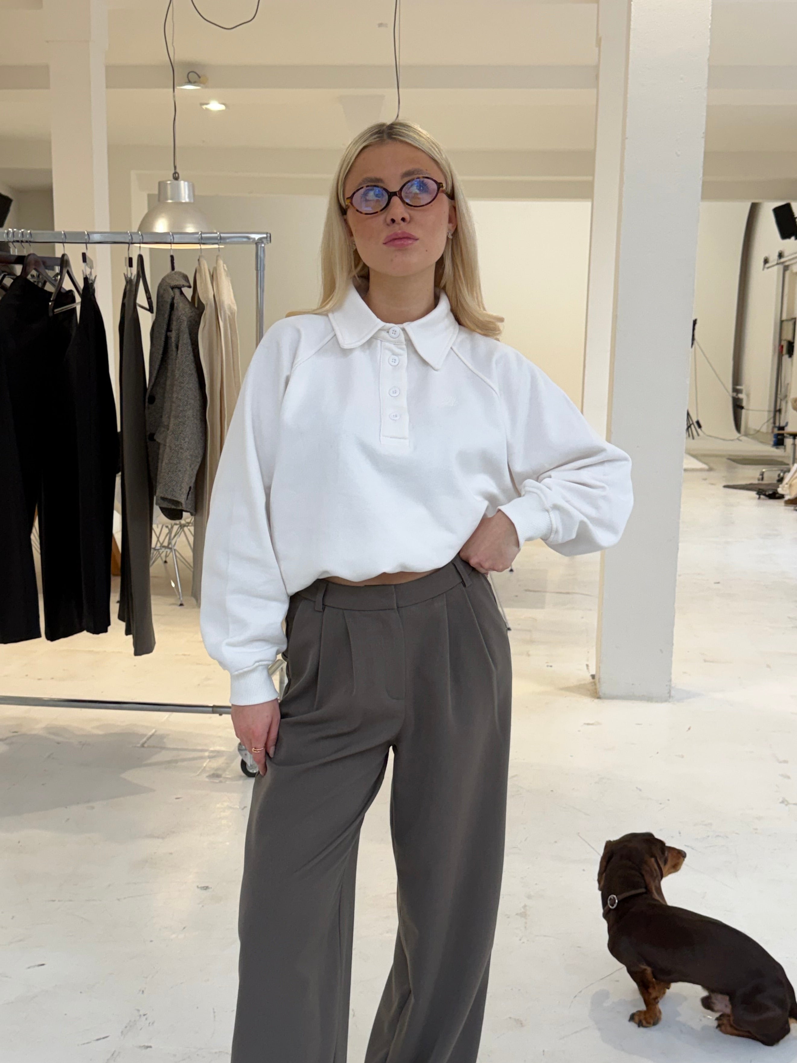 Oversized Polo Sweater Arlo off-white